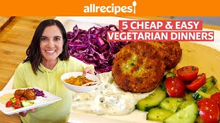 5 Cheap amp Easy Vegetarian Dinners  Tacos Lasagna Korma Burger amp Falafel  Allrecipes [upl. by Kamillah]