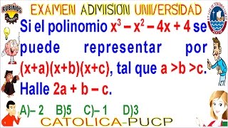 EXAMEN CATÓLICA FACTORIZACIÓN ÁLGEBRA PROBLEMA RESUELTO SOLUCIONARIO ADMISIÓN UNIVERSIDAD PUCP [upl. by Arnie]