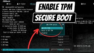 How to enable TPM amp Secure boot in ASRock motherboards [upl. by Lerej]