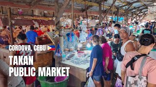 🇵🇭 4K Walking Inside a Small Busy Market in the Philippines  Takan Public Market  Cordova Cebu [upl. by Marv]