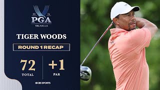 2024 PGA Championship Tiger Woods cards 1 in Round 1  Highlight amp Recap  CBS Sports [upl. by Sulohcin]