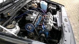 VW MK2 GOLF RUNNING 20 BLOCK AND MK4 GOLF XFLOW HEAD ON FZR1 BIKECARBS FIRST START UP [upl. by Eiduj]