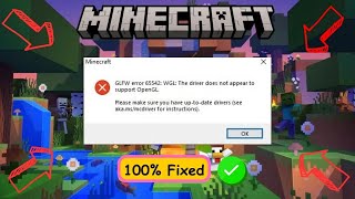 How To Fix Minecraft OpenGL Error  GLFW Error 65542 [upl. by Iives]