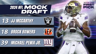 New Full 2Round 2024 NFL Mock Draft Michael Penix Jr slips to Giants in 2nd round [upl. by Mallory]