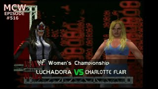 Luchadora vs Charlotte Flair  WWF Womens Championship  Raw  Ep 516 [upl. by Ofella986]