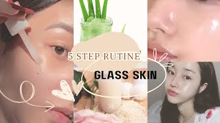 Korean glass skin care। 5 Step Rutine ✨🌷💯youtubebts glowuptipskorean [upl. by Gothart]