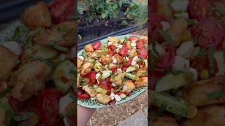 Panzanella gardenharvest gardening gardeninginspiration gardentotable [upl. by Eppilihp]