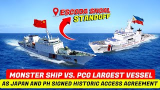 Philippine Coast Guards Largest Ship and Chinas Monster Ship on Standoff in Escoda Shoal [upl. by Baler]