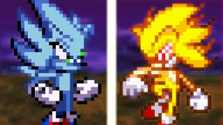 Fleetway Super Sonic vs Nazo  Sprite Animation [upl. by Larine390]