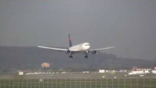 Delta Boeing 767 Landing at Stuttgart EDDS [upl. by Noivert]