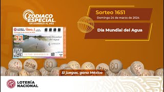 Sorteo Zodiaco Especial No 1651 alusivo al quotDía mundial del Aguaquot [upl. by Dasteel22]