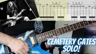 Cemetery Gates Guitar Solo with Guitar Tabs E Standard Tuning  Pantera  Dimebag Darrell [upl. by Yenduhc900]