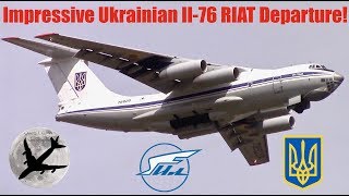 Impressive Ukrainian Air Force Il76 Takeoff at FairfordRIAT Departures Inc Wing Wave  170717 [upl. by Andersen]