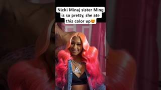 Nicki Minaj sister Ming ate this pink color😍 mingli nickiminaj shorts [upl. by Aillimat]