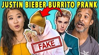 Adults React To Yes Theory Fooled The Internet w Fake Justin Bieber Burrito Photo Prank [upl. by Klimesh]