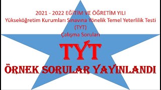 TYT ÖRNEK SORULARI MEB 2021  2022 EĞİTİM VE ÖĞRETİM YILI Yükseköğretim Kurumları Sınavı [upl. by Kurr320]