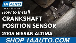 How to Replace Crankshaft Position Sensor 0206 Nissan Altima L4 25L [upl. by Philemol]