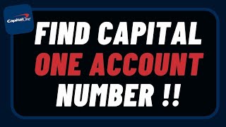 How to Find Capital One Account Number [upl. by Ada]