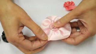 Gathered Ribbon Flower Tutorial [upl. by Wobniar]