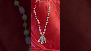 Real beads  high quality trendy design  elegant  rice pearls  Lakshmi pendant  Victorian  pen [upl. by Vivyanne200]