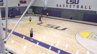 LSU hoops runs the 3man weave on the first day of practice [upl. by Hekking]