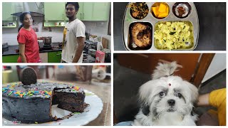 Brinda made Choco Truffle Cake  Chittu New Hair Style  Simple Lunch Preparation [upl. by Edyth326]