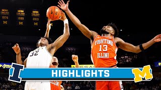 Illinois at Michigan  Highlights  Big Ten Mens Basketball  Jan 18 2024 [upl. by Lledrev]