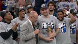 Luka Doncic wins the 2024 Magic Johnson Western Conference Finals MVP award 🏆  NBA on ESPN [upl. by Teferi]