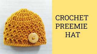 Cute and Cozy Crochet Preemie Hat  How To Crochet In The First And Third Loop [upl. by Paddie]