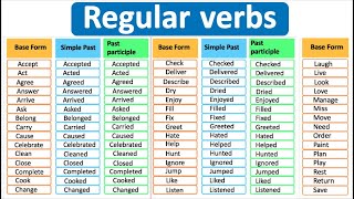 Common Regular Verbs  Definition amp Examples  Improve your vocabulary [upl. by Frolick]