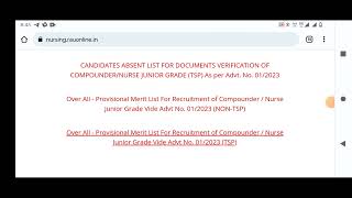 Ayurved Compounder  Nurse Junior Provisional Merit List 20232024 [upl. by Ramed44]