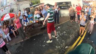 Wheel Barrow Race Rhayader Carnival 2013 with local challengers Glen Jones and Declan Ryan [upl. by Earised]