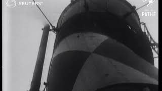 Hurricane damaged cargo ship arrives on the Clyde 1938 [upl. by Nujra]