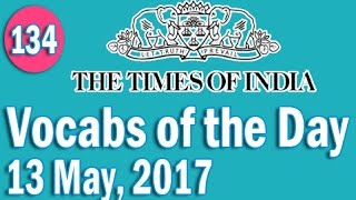 The Times of India Vocabulary 13 May 2017  Learn 10 New Words with Tricks  Day134 [upl. by Azal]