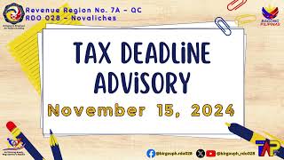 Tax Deadline Advisory [upl. by Fleisher]