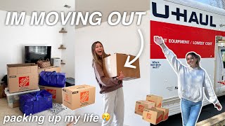 pack up my childhood bedroom with me 📦 cleaning decluttering moving prep [upl. by Einttirb993]