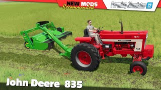 FS22  John Deere 835  Farming Simulator 22 New Mods Review 2K60 [upl. by Klinges]