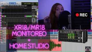 XR18  MR18 TUTORIAL COMO CONFIGURAR RUTEO PLAYBACK Y MONITOREO PARA MUSICO EN GRABACION DE ESTUDIO [upl. by Bohi]