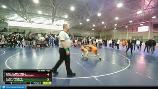 HS Boys 132 Cody Phelps Pinedale Pummelers Vs Eric Almarinez Vacaville High School Wrestling [upl. by Atnauq384]