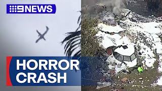 Brazil plane crash leaves 61 people dead  9 News Australia [upl. by Tench]