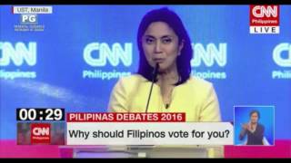 Robredos closing statement at PiliPinasDebates2016 [upl. by Mcnally507]