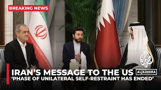 ‘Phase of unilateral selfrestraint has ended’ Iran tells US in indirect message Official [upl. by Aeriel641]