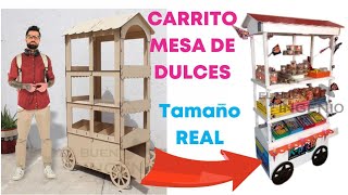 Carrito Carreta Mesa de dulces Tamaño Real Coloca tus bases para mesa de dulces y postres sobre El [upl. by Ariad541]