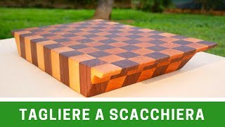 Tagliere in legno di noce e ciliegio  Walnut and cherry checkerboard cutting board [upl. by Cortney308]