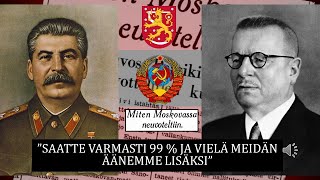 quotSaatte varmasti 99  ja vieläquot  valtioneuvos Paasikiven kuvaus neuvotteluista marraskuussa 1939 [upl. by Atteval]