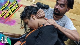 Work stress relief Heavy Oil Head Massage by Biswajit Barber  Neck Cracking  ASMR [upl. by Eidur]