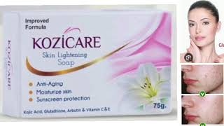 Kozicare Soap Kojic Acid Skin Whiten Lightening Acne Spot antiaging FACE SOAP amp CREAM UK [upl. by Nama]