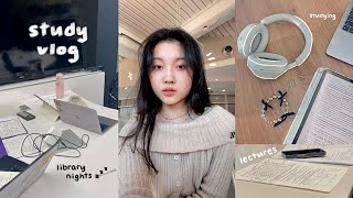 study vlog 📎⋆˚ daily uni life going to lectures 11PM library study lots of reading productive [upl. by Paul958]