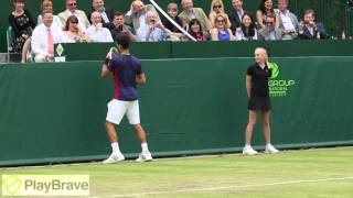 Djokovic amp Dimitrov impersonate Maria Sharapova at The Boodles 2013 [upl. by Sethrida934]