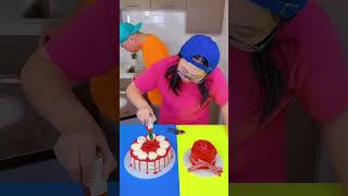 Ice cream challenge 🍨 Red cake vs red rose cake funny shorts [upl. by Riti]